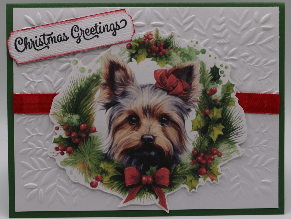 1084 Christmas - Yorkie in Wreath