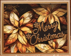 908 Christmas - Gold Double Poinsettias