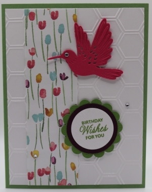 1139c Female Birthday - Tulip strip w/Hummingbird