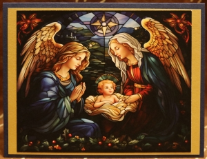 904 Christmas - Stained Glass Two Angels