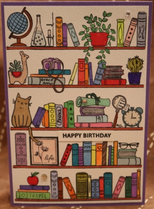 1025a Custom - Bookshelf Birthday Card