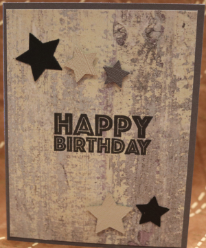 769 Male Birthday - Woodgrain and Stars