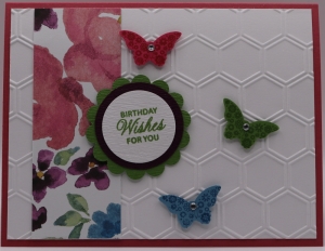 1139d Female Birthday - Floral strip w/Butterflies