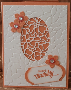 525 Female Birthday - Peach Lace with Flowers
