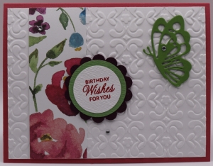 1139e Female Birthday - Floral strip w/Butterfly
