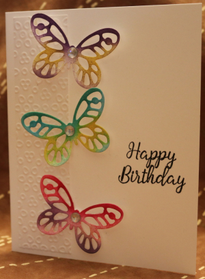 669 Female Birthday - Sponged Butterflies